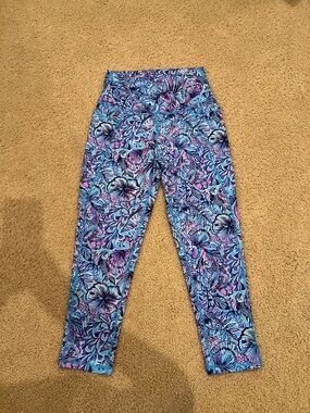 Lilly Pulitzer Blue Pink Floral Leggings